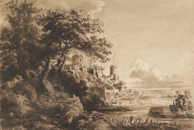 Krajobraz z zamkiem autorstwa Cornelius Varley