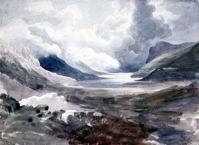 Llyn Gwynant, Północna Walia (akwarela na papierze) autorstwa Cornelius Varley