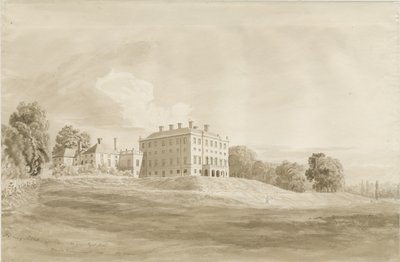 Patshull House: rysunek w sepii, sierpień 1820 autorstwa Cornelius Varley