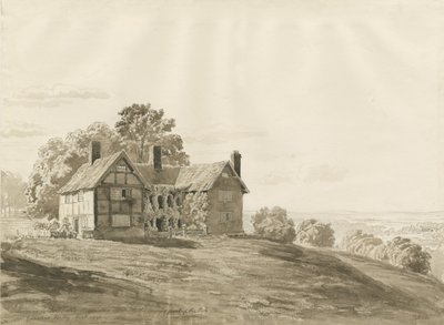 Patshull Park - Domek: rysunek w sepii, sierpień 1820 autorstwa Cornelius Varley