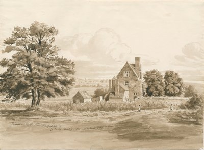 Tettenhall - Perton Hall: rysunek w sepii, 9 sierpnia 1820 (rysunek) autorstwa Cornelius Varley