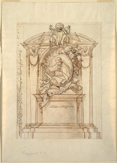 Rysunek, projekt pomnika, ok. 1750 r. autorstwa Corrado Giaquinto