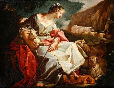 Rebecca jako Pasterka (olej na płótnie) autorstwa Corrado Giaquinto