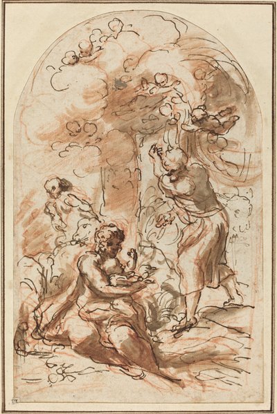 Studium do „Madonna della Scodella” [odbyt] autorstwa Correggio