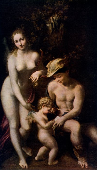 Wenus z Merkurym i Kupidynem Szkoła miłości, c1525, 1912. autorstwa Antonio da Correggio