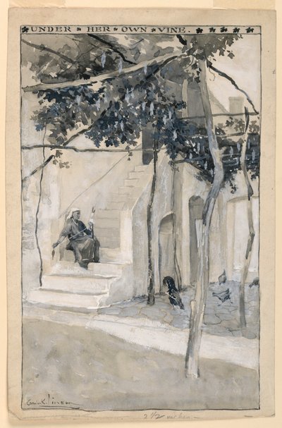 Pod własną winoroślą, ilustracja do "Współczesnych Aten" autorstwa Corwin Knapp Linson