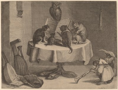 Koncert kota autorstwa Coryn Boel after David Teniers the Younger