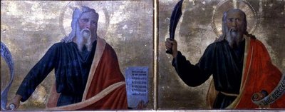 Mojżesz i Abraham (tempera na panelu) autorstwa Cosimo Rosselli