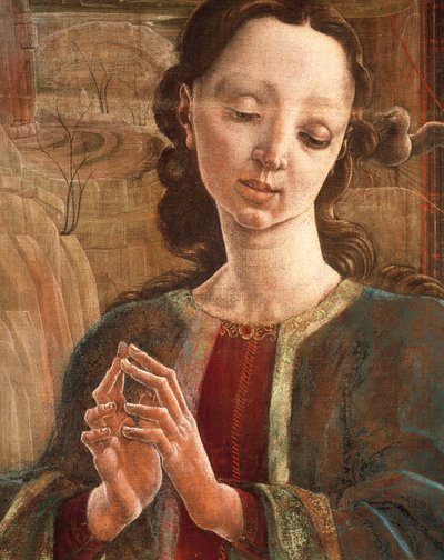 Zwiastowanie, drewno żaluzjowe w katedrze Ferrara autorstwa Cosimo Tura