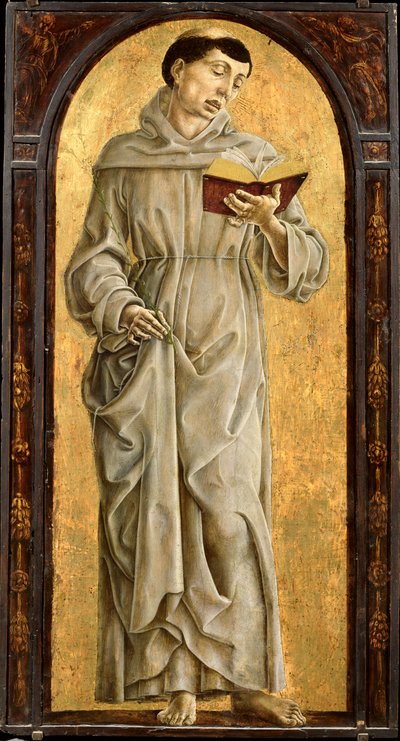 Św. Antoni Padewski (1195-1231) Czytanie autorstwa Cosimo Tura