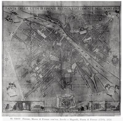 Plan miasta Florencji, 1783 autorstwa Cosimo Zocchi