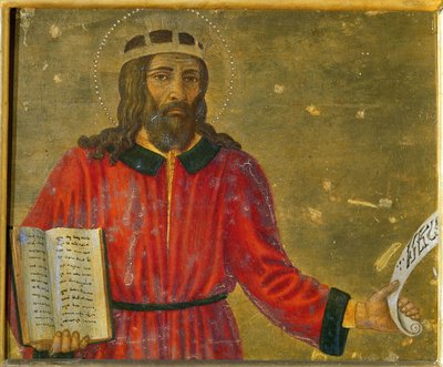 Król David Predella Panel Ołtarza. autorstwa Cosimo di Lorenzo Rosselli