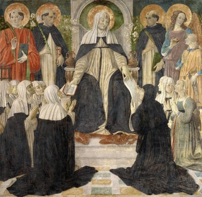 Święta Katarzyna ze Sieny jako duchowa Matka II i III Zakonu św. Dominika, ok. 1499. autorstwa Cosimo di Lorenzo Rosselli