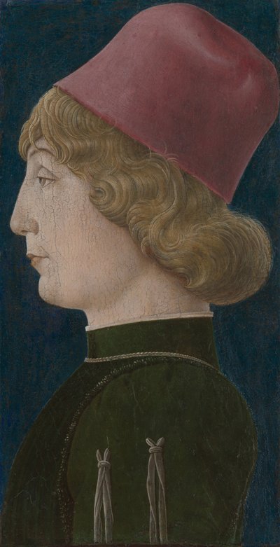 Portret młodego mężczyzny, lata 70. XIV wieku. autorstwa Cosmè Tura
