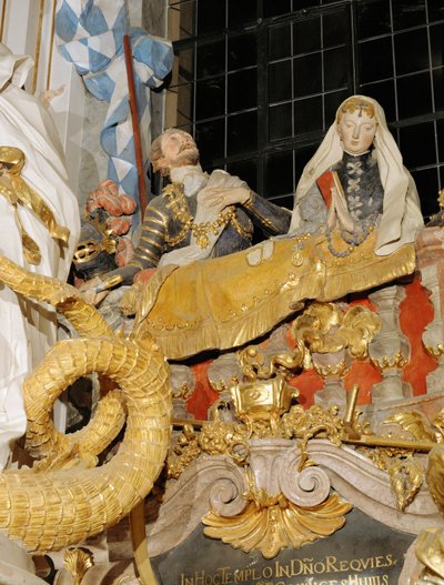 Pomnik darczyńcy dla księcia Odilo i jego księżnej Hiltrud w kościele św. Małgorzaty, Osterhofen, Bawaria autorstwa Cosmas Damian Asam