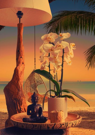 Zachód słońca na plaży Orchid Buddha autorstwa CosmoZach