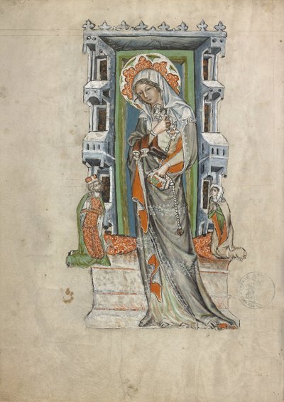 Św. Jadwiga Śląska z księciem Ludwikiem Legnicko-Bryg i księżną Agnés, 1353 autorstwa Court workshop of Duke Ludwig I