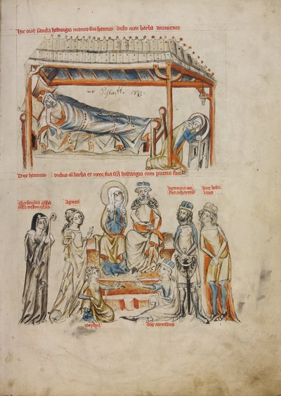 Śpiący Heinrich i Modląca się Jadwiga; Heinrich i Hedwiga ze swoimi dziećmi autorstwa Court workshop of Duke Ludwig I of Liegnitz and Brieg