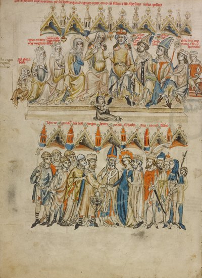 Rodzina Bertholda VI; Małżeństwo Jadwigi i Heinricha autorstwa Court workshop of Duke Ludwig I of Liegnitz and Brieg