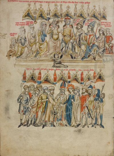 Rodzina Bertholda VI; Wesele św Jadwigi i Heinricha autorstwa Court workshop of Duke Ludwig I of Liegnitz and Brieg