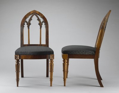 Para krzeseł bocznych, ok. 1900 r. 1844 (palisander; jesion) autorstwa Crawford Riddell