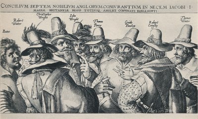 „Spiskowcy spisku prochowego”, 1605, 1904 autorstwa Crispijn de Passe I