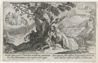 Clymene i Phaethon Metamorfosen van Ovidius (tytuł serii) autorstwa Crispijn van de Passe (I)
