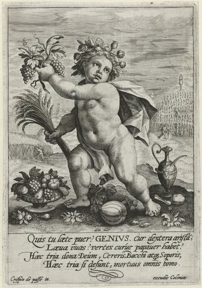 Geniusz Esencja ludzkiej egzystencji (tytuł serii) autorstwa Crispijn van de Passe (I)
