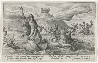 Neptun uspokaja fale Metamorfozy Owidiusza (tytuł serii) autorstwa Crispijn van de Passe (I)