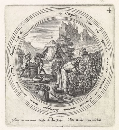 Noe sadzi winnicę Historia Noego (tytuł serii) autorstwa Crispijn van de Passe (I)