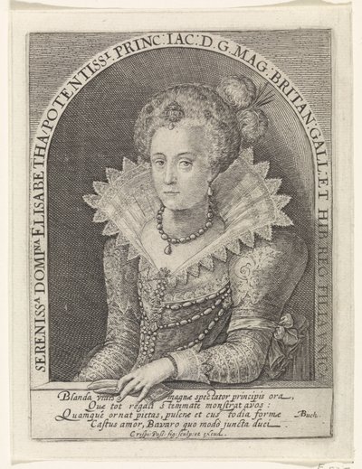 Portret Elżbiety Stuart, królowej Czech autorstwa Crispijn van de Passe (I)