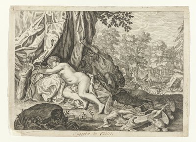 Jowisz i Kallisto Metamorfosen van Ovidius (tytuł serii) autorstwa Crispijn van de Passe (II) (attributed to)