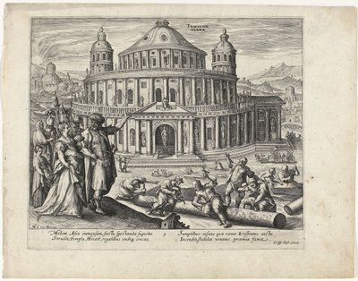 Świątynia Diany w Efezie Siedem cudów świata (tytuł serii) autorstwa Crispijn van de Passe (II) (attributed to)