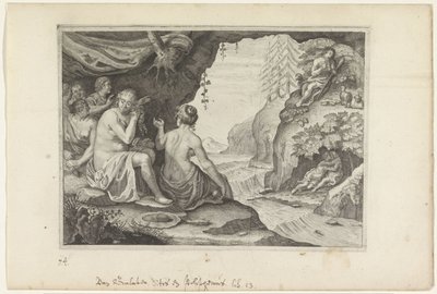 Polifem i Acis kochają Galatea Metamorfozy Owidiusza (tytuł serii) autorstwa Crispijn van de Passe (II)