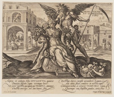 Felicitas et Opulentie Typus, z Czasu z cnotami i wadami autorstwa Crispijn van de Passe I