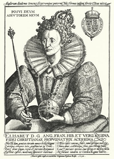 Elżbieta I, królowa Anglii (grafika) autorstwa Crispin I de (after) Passe
