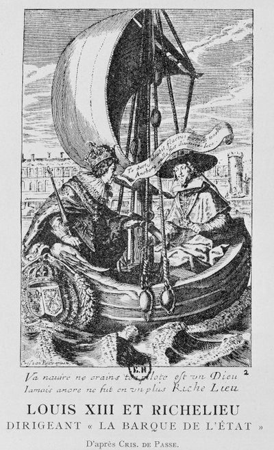 Ludwik XIII i Richelieu autorstwa Crispin I de (after) Passe