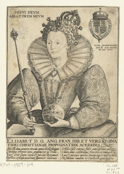Portret królowej Anglii Elżbiety I, 1592 autorstwa Crispin  Passe