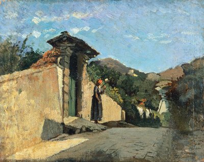 Studium pejzażu, ok. 1861, Cristiano Banti (1824-1904), olej na płótnie na płycie autorstwa Cristiano Banti