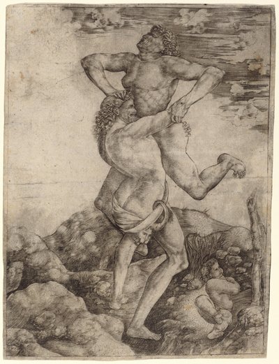 Herkules i Anteusz autorstwa Cristofano Robetta, after Antonio del Pollaiuolo
