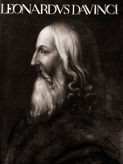 Portret Leonarda da Vinci (Leonardo da Vinci) (1452 - 1519) - Obraz anonimowy - Muzeum Uffizi we Florencji autorstwa Cristofano dell