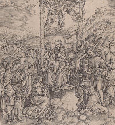 Adoracja Trzech Króli, 1500-10. autorstwa Cristofano di Michele Martini