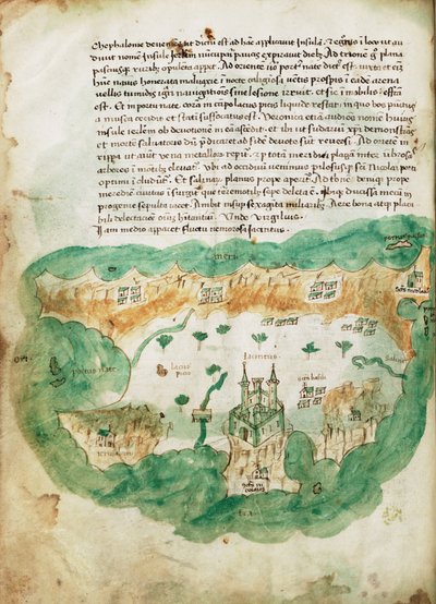 Wykres Zakinthos, ok. 1420 r. (pergamin) autorstwa Cristoforo Buondelmonti