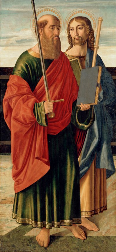 Św. Paweł i Św. Jakub Starszy, ok. 1499 (tempera na desce) autorstwa Cristoforo Caselli