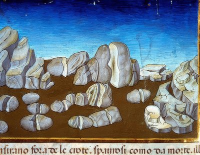 Koniec świata: trzęsienie ziemi zniszczy świat (ok.148v). 1476 autorstwa Cristoforo De Predis