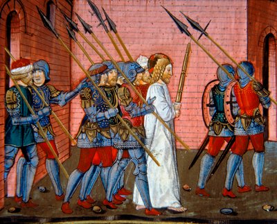 Iluminacja przedstawiająca ponowne przyniesienie Chrystusa do Piłata, Codex De Predis (c.112v) autorstwa Cristoforo De Predis