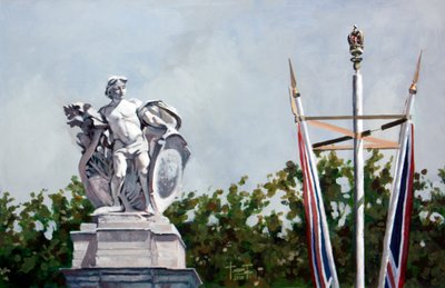 Patrząc..., w pobliżu Pałacu Buckingham, 2010 (akryl na papierze) autorstwa Cruz Jurado Traverso