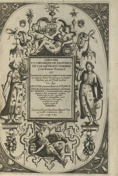 Strona tytułowa Historii i Kroniki Prowansji, 1614 autorstwa César de Nostredame