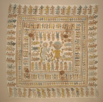 Panel z tkaniny "więzień", ok. 1300-1470 (bawełna i barwniki) autorstwa Culture Chimu