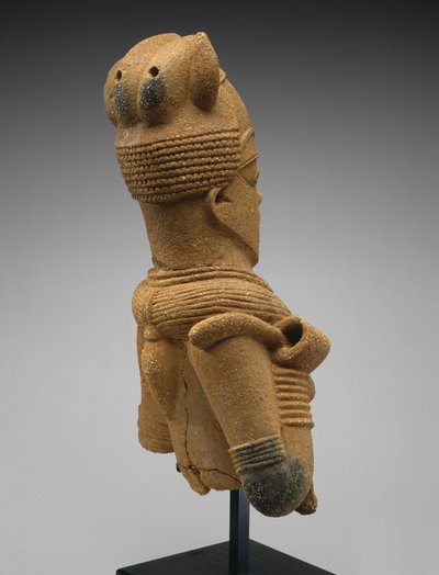 Głowa i tors postaci kobiecej, region Jos Plateau, Nigeria, 500 pne-AD 200 (ceramika) autorstwa Culture Nok